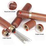 12Pcs Threading Needles with Wooden Case